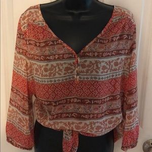 Boho peasant top size L NWOT